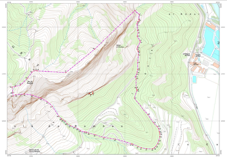 As of December 18, climbing is banned on lands within the pink dotted line.